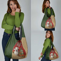 Merry Pitmas Grocery Bag Santa Baby Slip A Pittie Under The Tree For Me - Wonder Print Shop