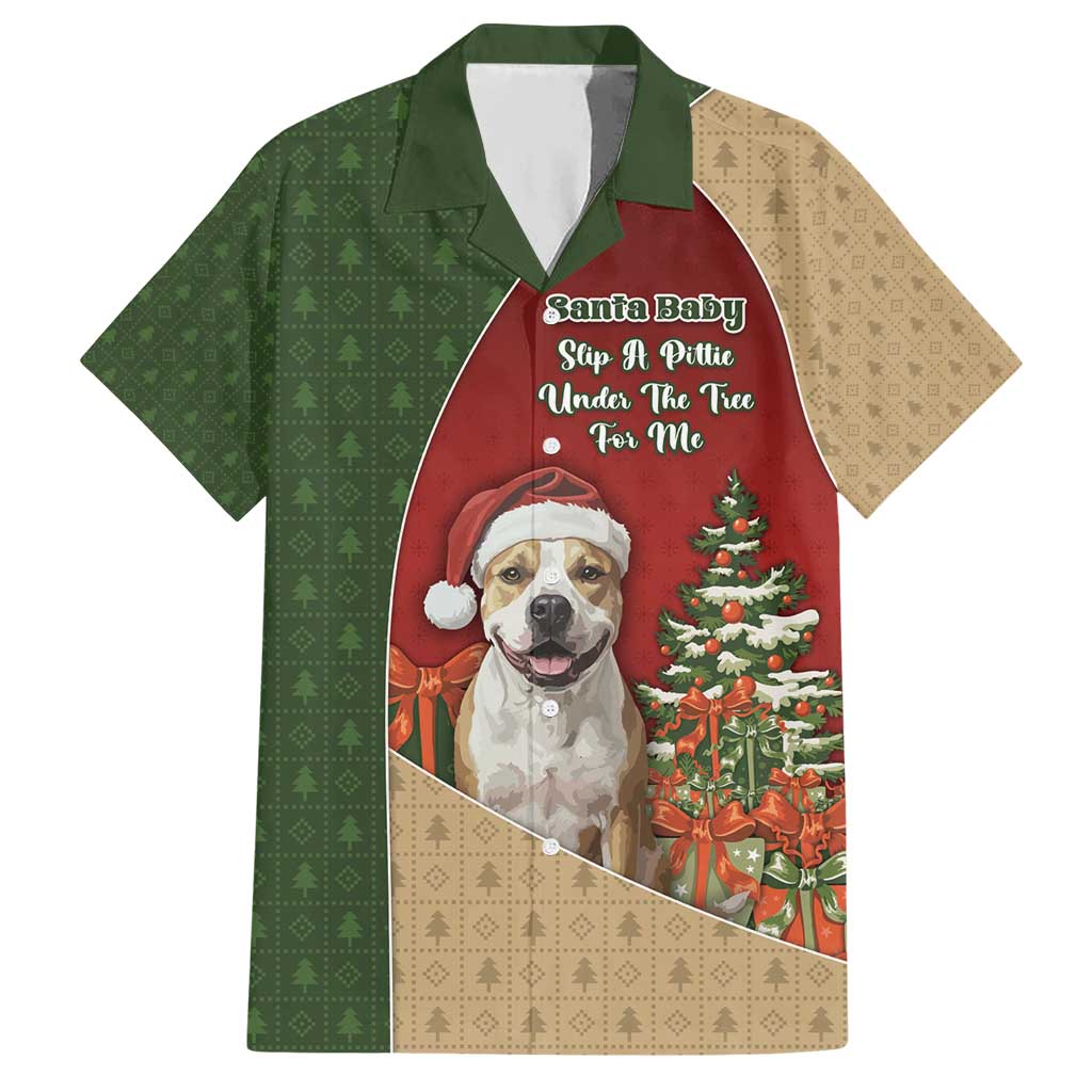 Merry Pitmas Hawaiian Shirt Santa Baby Slip A Pittie Under The Tree For Me - Wonder Print Shop