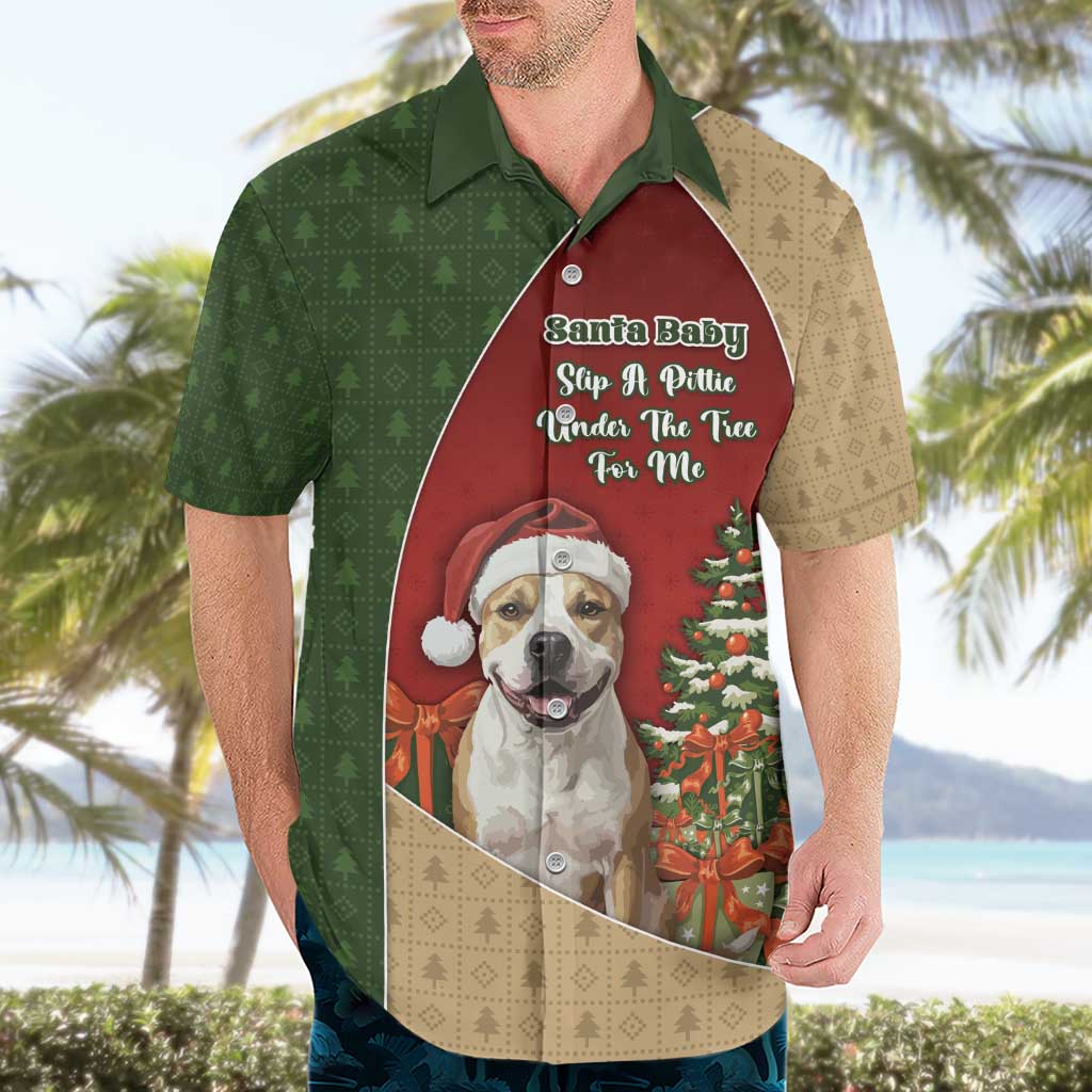 Merry Pitmas Hawaiian Shirt Santa Baby Slip A Pittie Under The Tree For Me - Wonder Print Shop