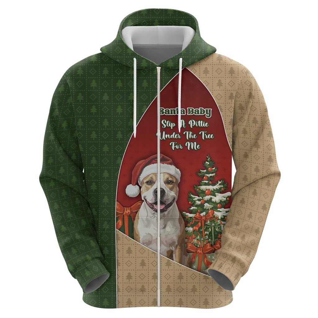 Merry Pitmas Hoodie Santa Baby Slip A Pittie Under The Tree For Me - Wonder Print Shop