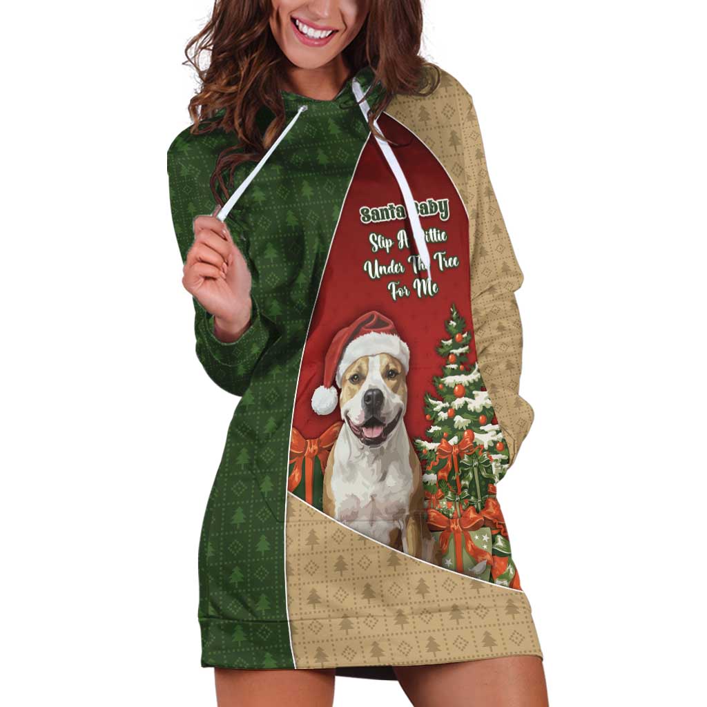 Merry Pitmas Hoodie Dress Santa Baby Slip A Pittie Under The Tree For Me - Wonder Print Shop