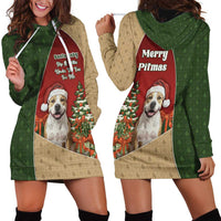 Merry Pitmas Hoodie Dress Santa Baby Slip A Pittie Under The Tree For Me - Wonder Print Shop