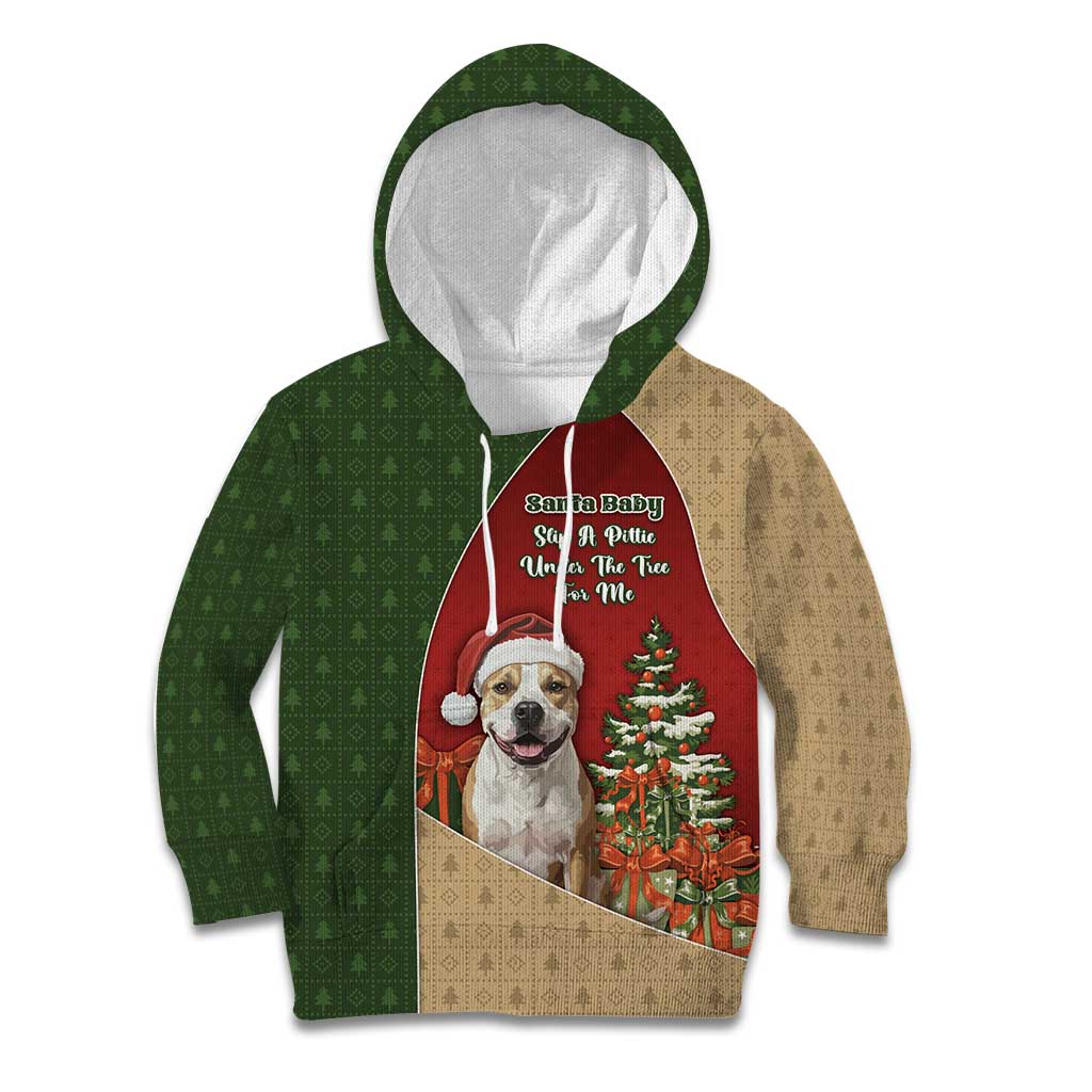 Merry Pitmas Kid Hoodie Santa Baby Slip A Pittie Under The Tree For Me - Wonder Print Shop