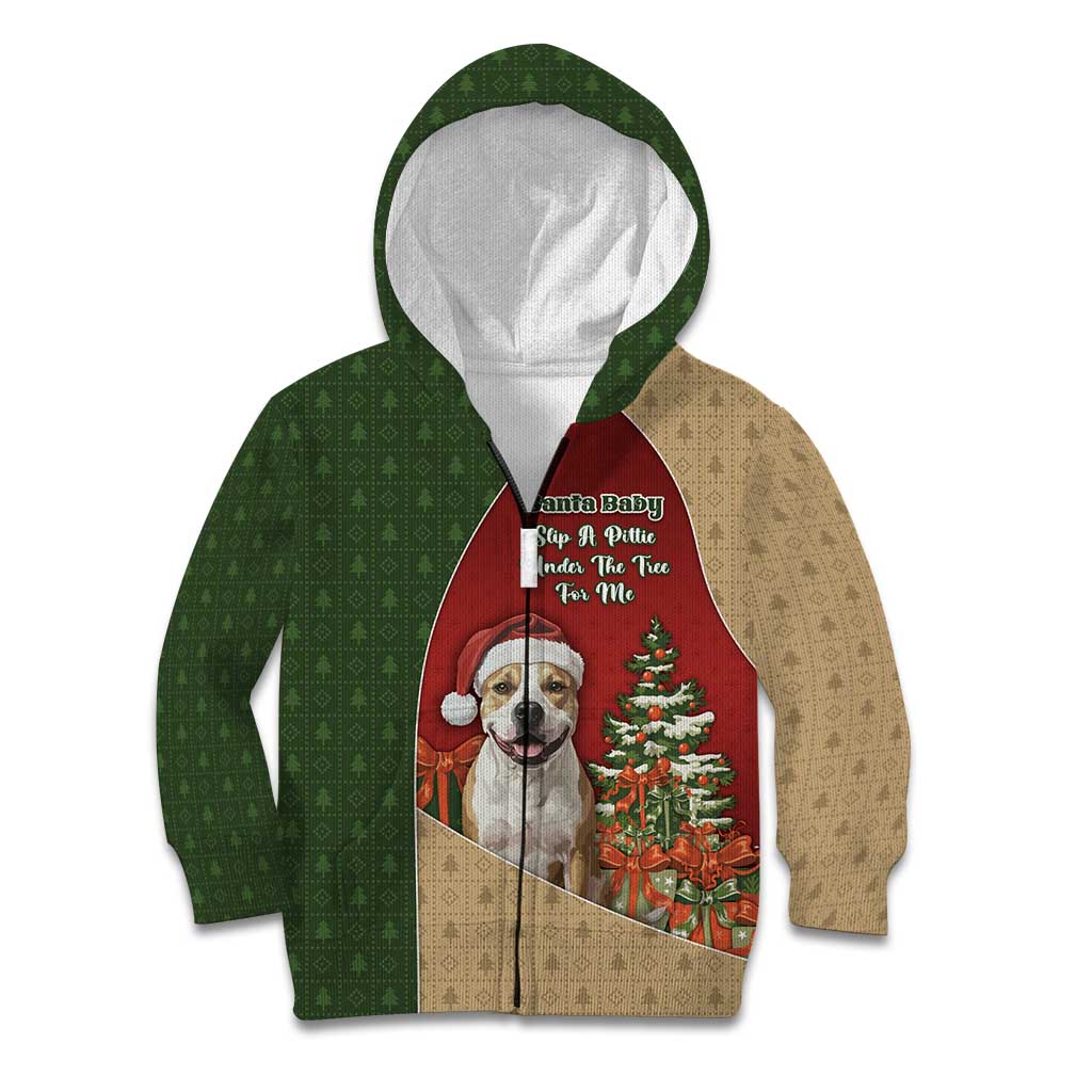 Merry Pitmas Kid Hoodie Santa Baby Slip A Pittie Under The Tree For Me - Wonder Print Shop