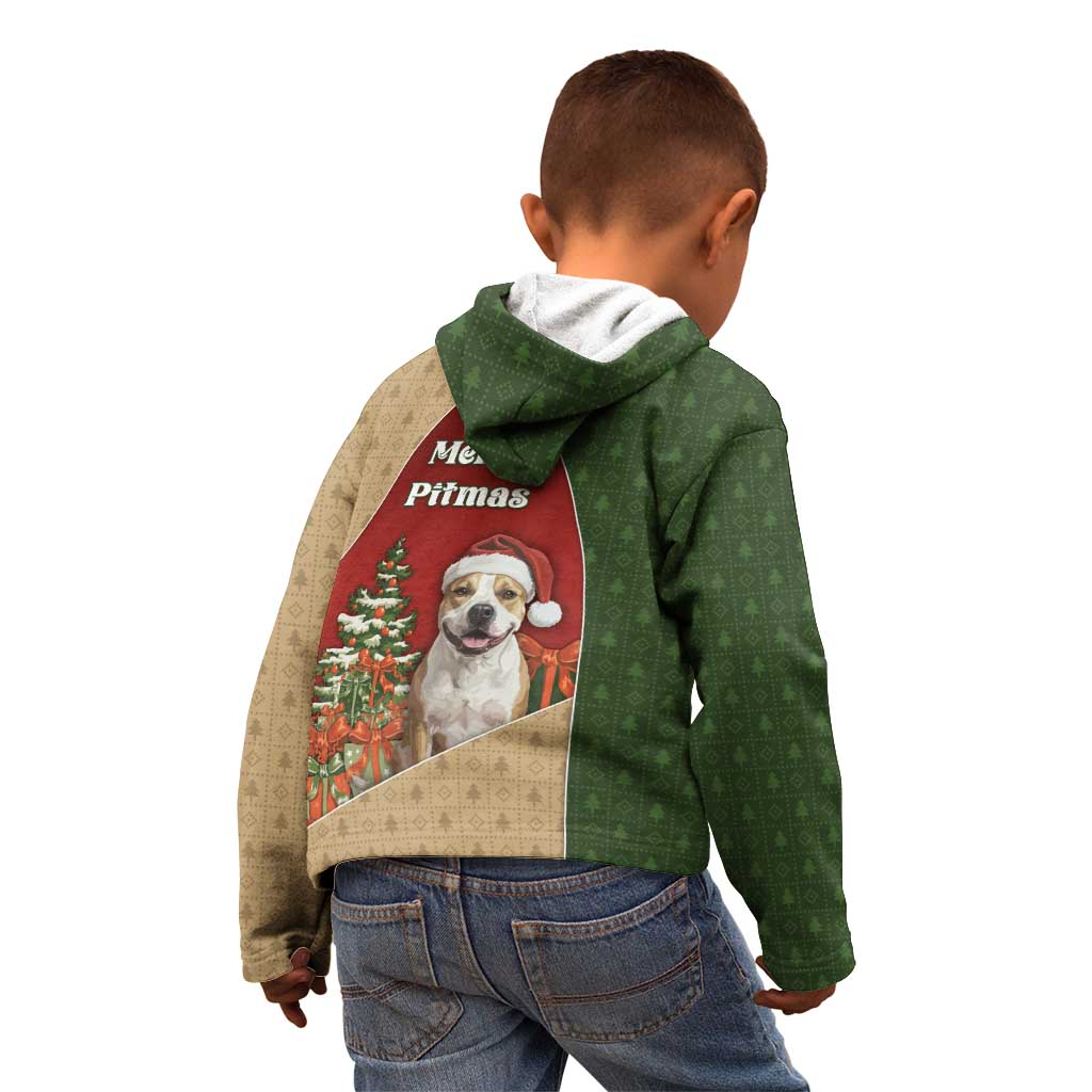 Merry Pitmas Kid Hoodie Santa Baby Slip A Pittie Under The Tree For Me - Wonder Print Shop