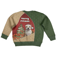 Merry Pitmas Kid Ugly Christmas Sweater Santa Baby Slip A Pittie Under The Tree For Me - Wonder Print Shop