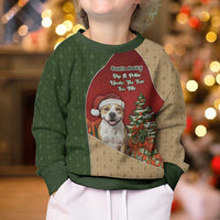 Merry Pitmas Kid Ugly Christmas Sweater Santa Baby Slip A Pittie Under The Tree For Me - Wonder Print Shop