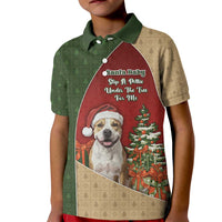 Merry Pitmas Kid Polo Shirt Santa Baby Slip A Pittie Under The Tree For Me - Wonder Print Shop