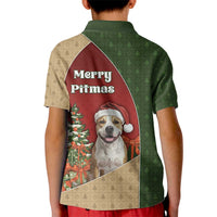 Merry Pitmas Kid Polo Shirt Santa Baby Slip A Pittie Under The Tree For Me - Wonder Print Shop