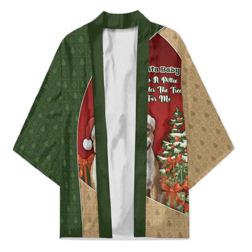 Merry Pitmas Kimono Santa Baby Slip A Pittie Under The Tree For Me - Wonder Print Shop