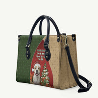 Merry Pitmas Leather Bag Santa Baby Slip A Pittie Under The Tree For Me - Wonder Print Shop