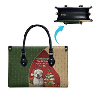 Merry Pitmas Leather Bag Santa Baby Slip A Pittie Under The Tree For Me - Wonder Print Shop