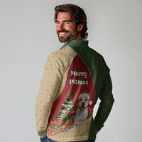 Merry Pitmas Long Sleeve Polo Shirt Santa Baby Slip A Pittie Under The Tree For Me - Wonder Print Shop