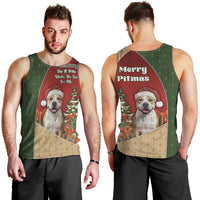 Merry Pitmas Men Tank Top Santa Baby Slip A Pittie Under The Tree For Me - Wonder Print Shop