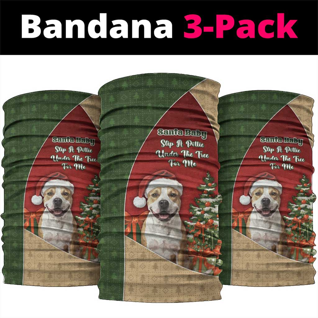 Merry Pitmas Neck Gaiter Santa Baby Slip A Pittie Under The Tree For Me - Wonder Print Shop