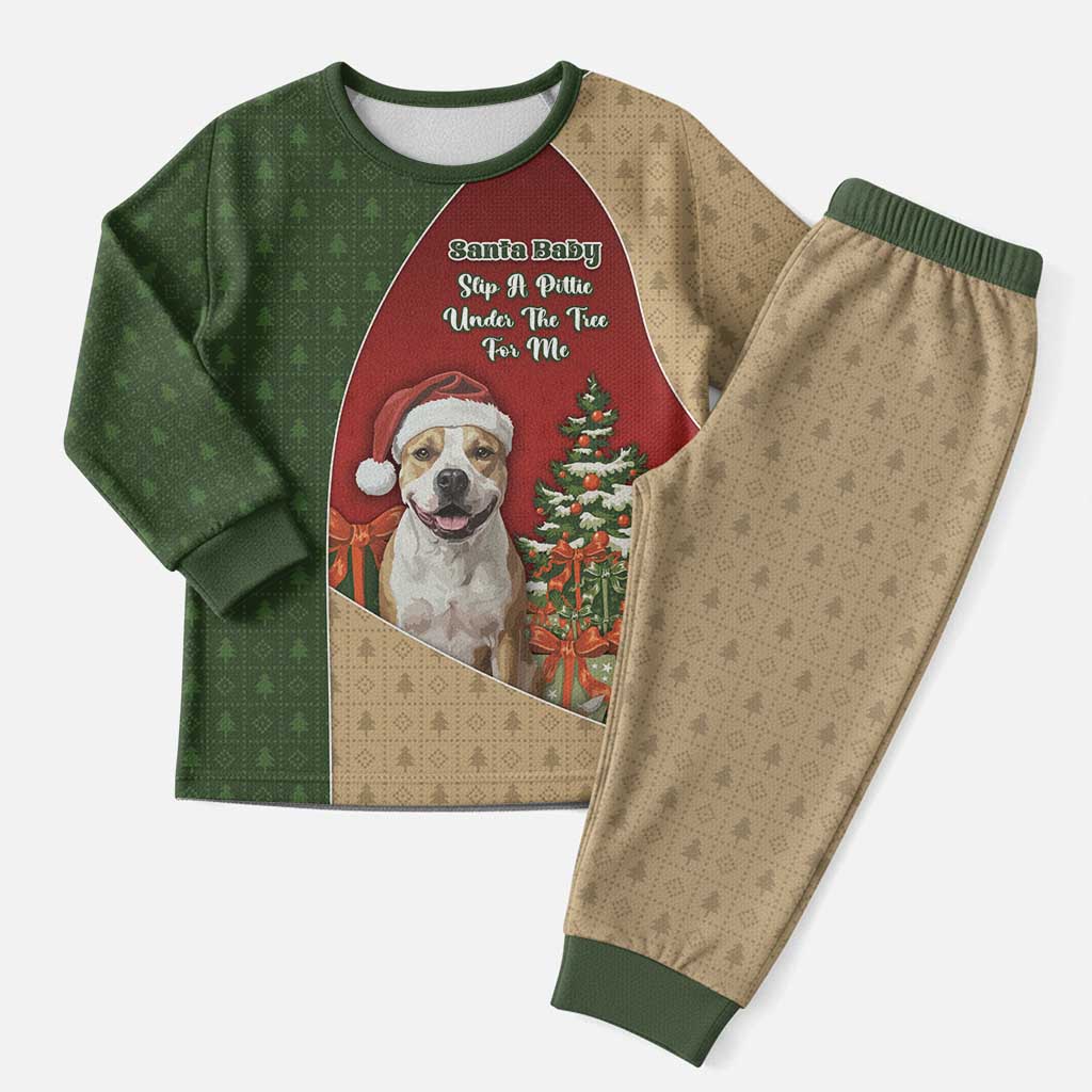 Merry Pitmas Christmas Pajama Set Santa Baby Slip A Pittie Under The Tree For Me - Wonder Print Shop