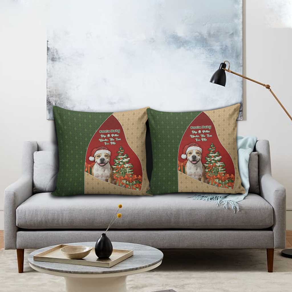 Merry Pitmas Pillow Cover Santa Baby Slip A Pittie Under The Tree For Me - Wonder Print Shop