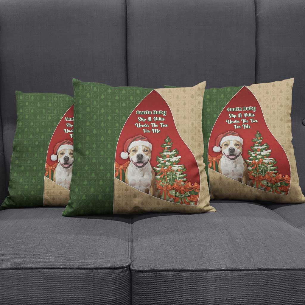 Merry Pitmas Pillow Cover Santa Baby Slip A Pittie Under The Tree For Me - Wonder Print Shop