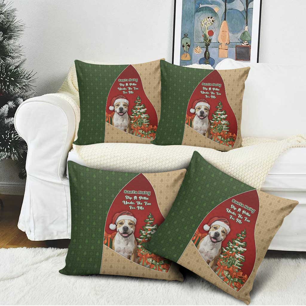 Merry Pitmas Pillow Cover Santa Baby Slip A Pittie Under The Tree For Me - Wonder Print Shop