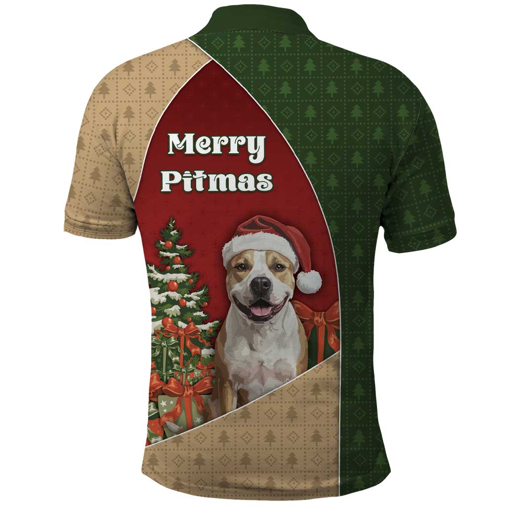Merry Pitmas Polo Shirt Santa Baby Slip A Pittie Under The Tree For Me - Wonder Print Shop