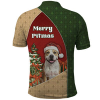 Merry Pitmas Polo Shirt Santa Baby Slip A Pittie Under The Tree For Me - Wonder Print Shop