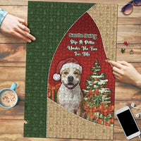 Merry Pitmas Puzzle Santa Baby Slip A Pittie Under The Tree For Me - Wonder Print Shop
