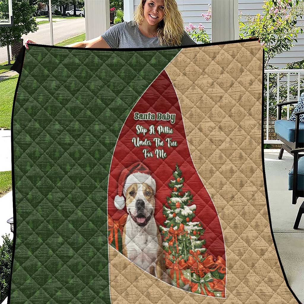 Merry Pitmas Quilt Santa Baby Slip A Pittie Under The Tree For Me - Wonder Print Shop