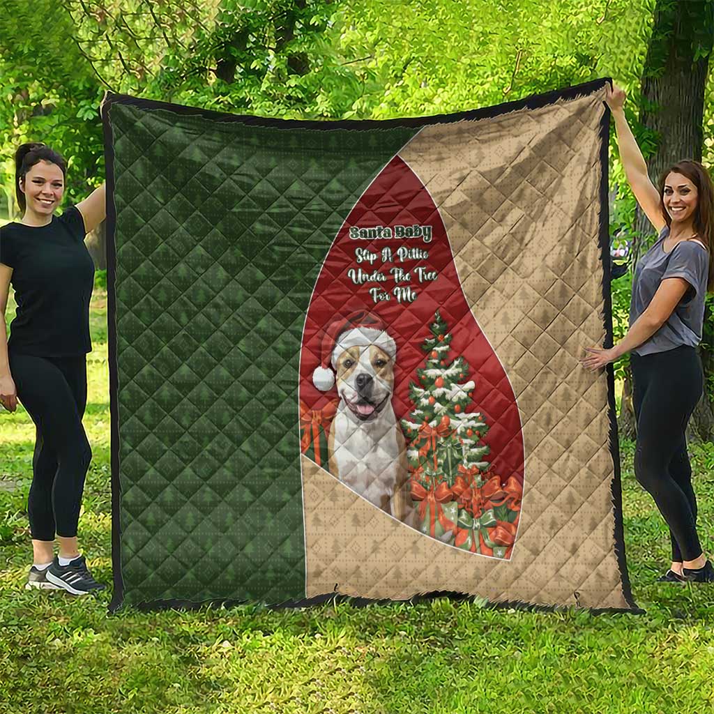 Merry Pitmas Quilt Santa Baby Slip A Pittie Under The Tree For Me - Wonder Print Shop