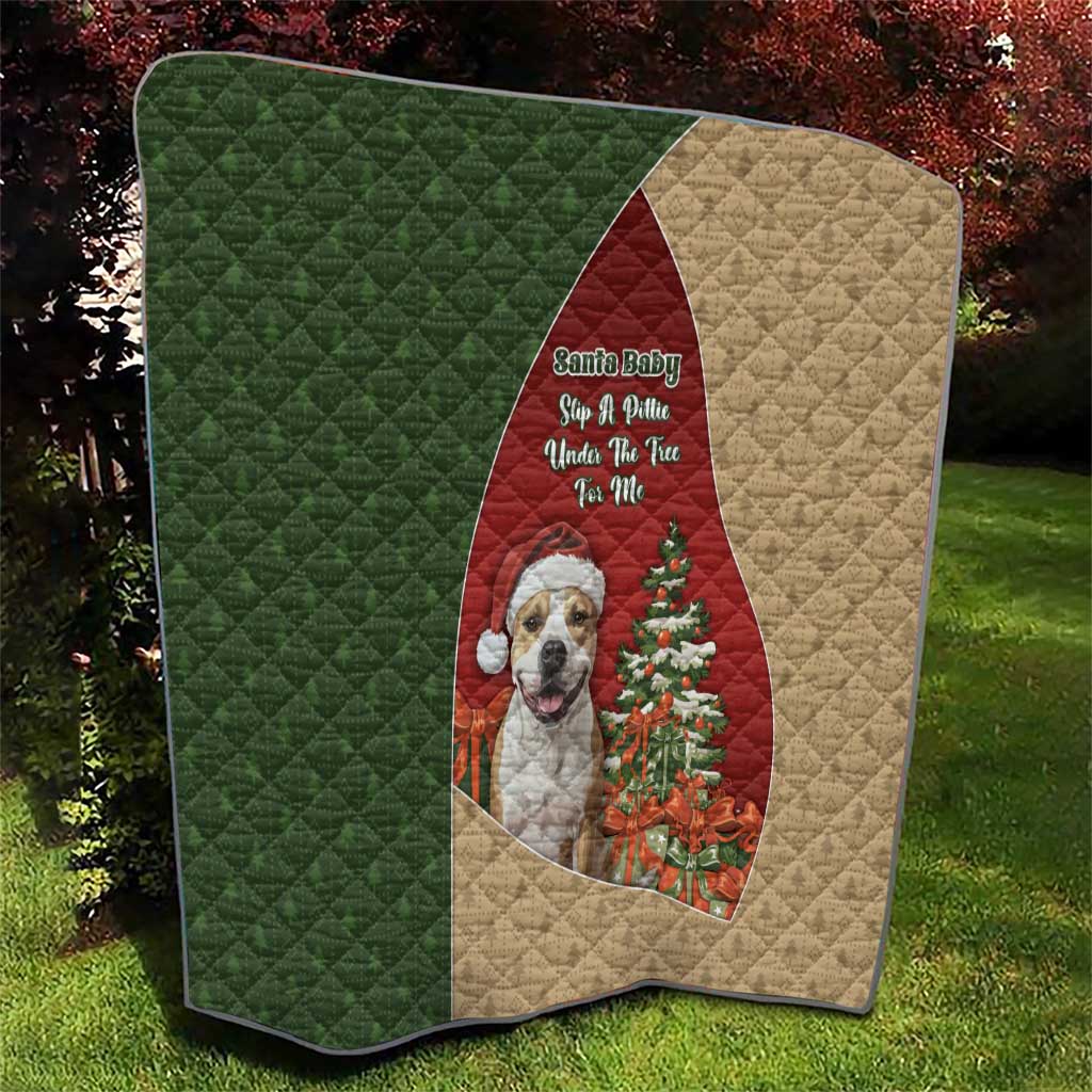 Merry Pitmas Quilt Santa Baby Slip A Pittie Under The Tree For Me - Wonder Print Shop