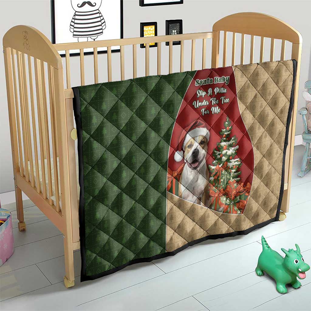 Merry Pitmas Quilt Santa Baby Slip A Pittie Under The Tree For Me - Wonder Print Shop