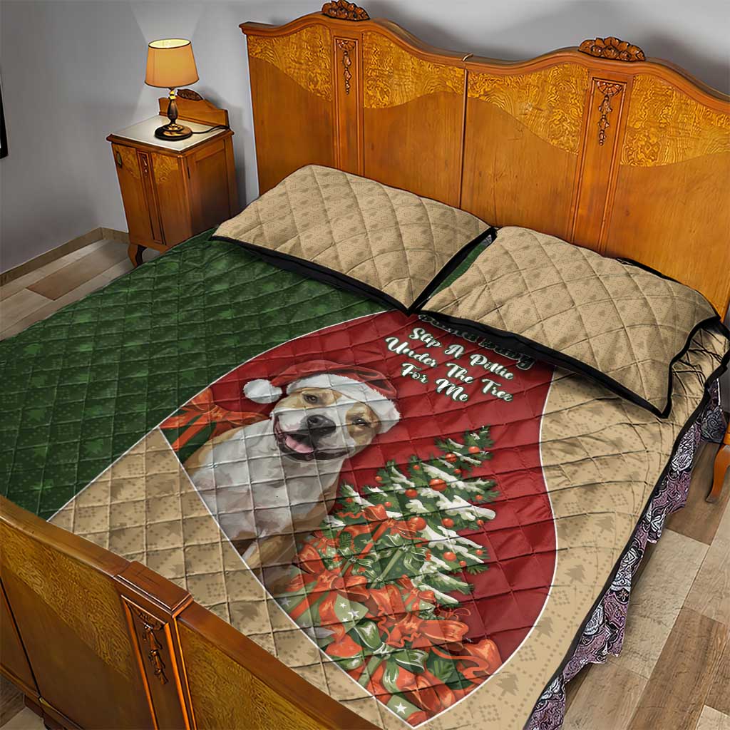 Merry Pitmas Quilt Bed Set Santa Baby Slip A Pittie Under The Tree For Me - Wonder Print Shop