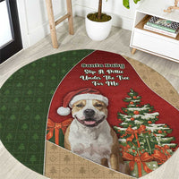 Merry Pitmas Round Carpet Santa Baby Slip A Pittie Under The Tree For Me - Wonder Print Shop