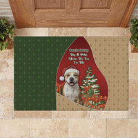 Merry Pitmas Rubber Doormat Santa Baby Slip A Pittie Under The Tree For Me - Wonder Print Shop