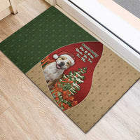 Merry Pitmas Rubber Doormat Santa Baby Slip A Pittie Under The Tree For Me - Wonder Print Shop