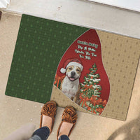 Merry Pitmas Rubber Doormat Santa Baby Slip A Pittie Under The Tree For Me - Wonder Print Shop