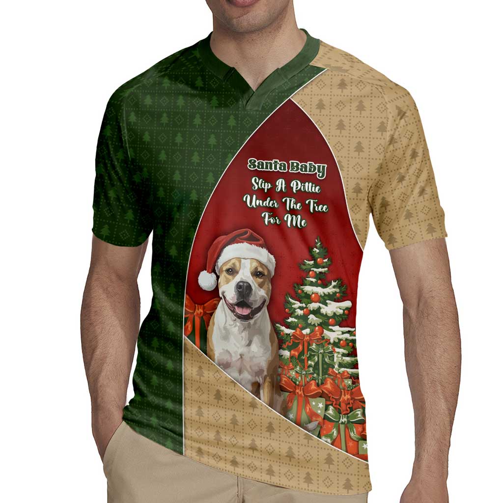 Merry Pitmas Rugby Jersey Santa Baby Slip A Pittie Under The Tree For Me - Wonder Print Shop