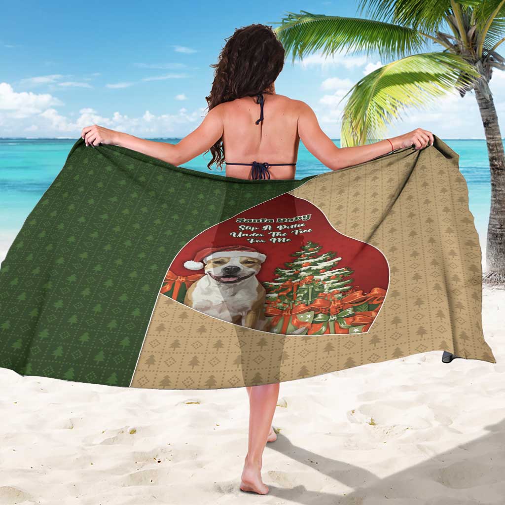 Merry Pitmas Sarong Santa Baby Slip A Pittie Under The Tree For Me - Wonder Print Shop
