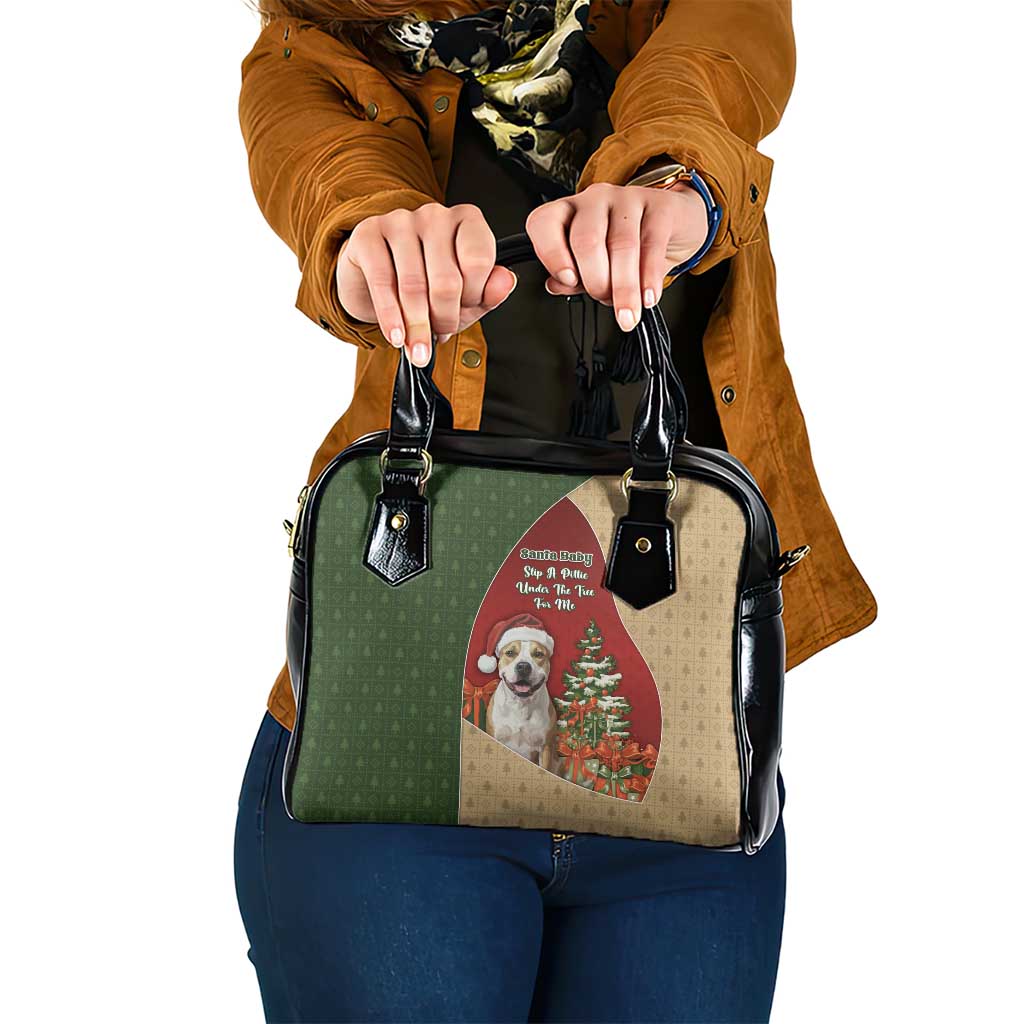 Merry Pitmas Shoulder Handbag Santa Baby Slip A Pittie Under The Tree For Me - Wonder Print Shop