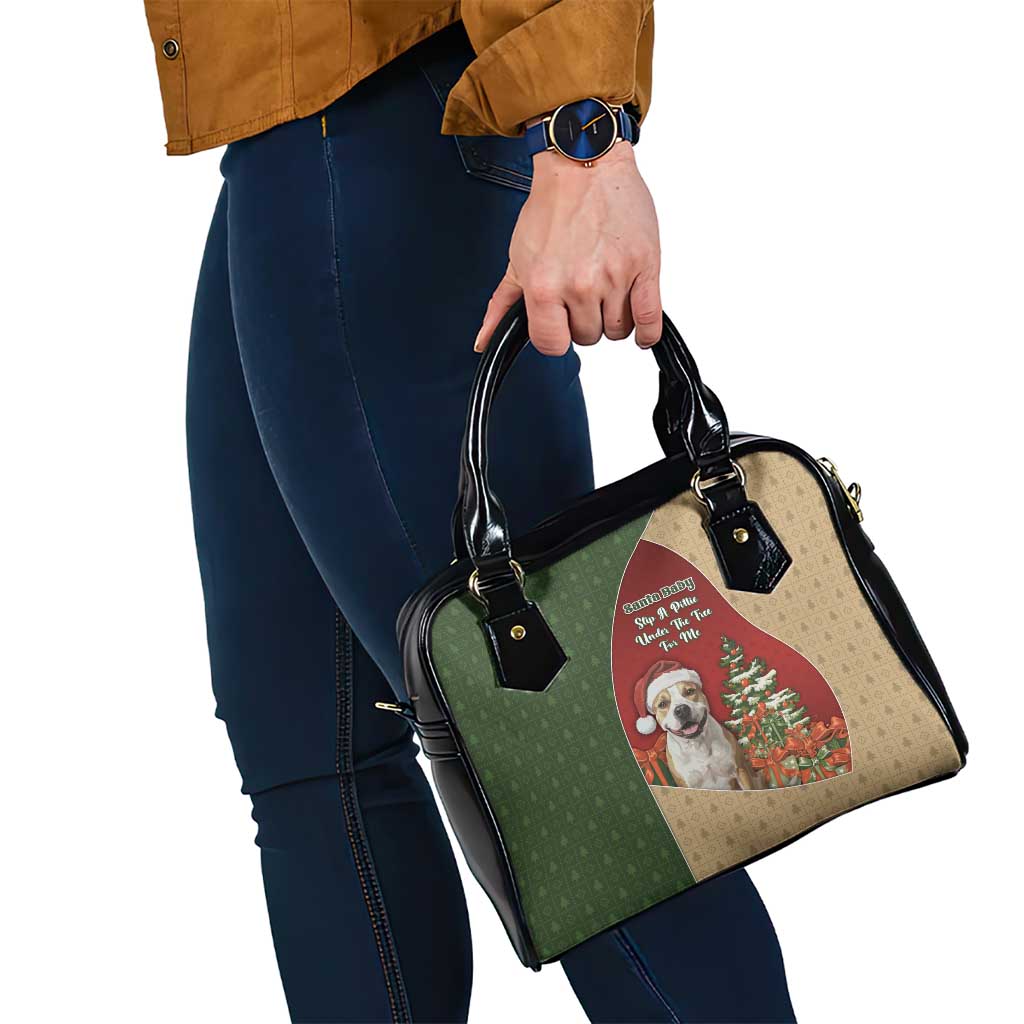 Merry Pitmas Shoulder Handbag Santa Baby Slip A Pittie Under The Tree For Me - Wonder Print Shop