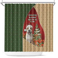 Merry Pitmas Shower Curtain Santa Baby Slip A Pittie Under The Tree For Me - Wonder Print Shop
