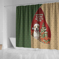 Merry Pitmas Shower Curtain Santa Baby Slip A Pittie Under The Tree For Me - Wonder Print Shop