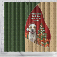 Merry Pitmas Shower Curtain Santa Baby Slip A Pittie Under The Tree For Me - Wonder Print Shop