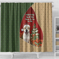 Merry Pitmas Shower Curtain Santa Baby Slip A Pittie Under The Tree For Me - Wonder Print Shop