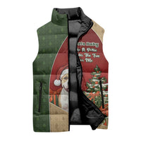 Merry Pitmas Sleeveless Puffer Jacket Santa Baby Slip A Pittie Under The Tree For Me - Wonder Print Shop