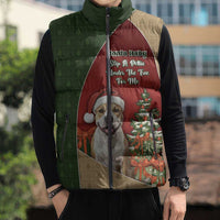 Merry Pitmas Sleeveless Puffer Jacket Santa Baby Slip A Pittie Under The Tree For Me - Wonder Print Shop
