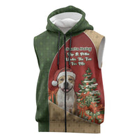 Merry Pitmas Sleeveless Zip Hoodie Santa Baby Slip A Pittie Under The Tree For Me - Wonder Print Shop