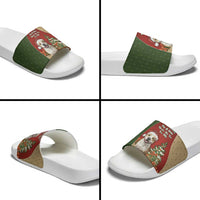 Merry Pitmas Slide Sandals Santa Baby Slip A Pittie Under The Tree For Me - Wonder Print Shop