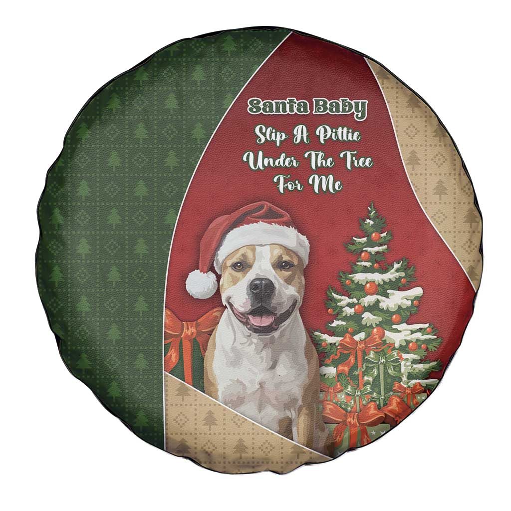 Merry Pitmas Spare Tire Cover Santa Baby Slip A Pittie Under The Tree For Me - Wonder Print Shop
