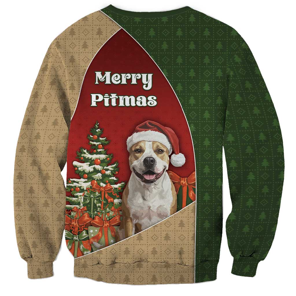 Merry Pitmas Sweatshirt Santa Baby Slip A Pittie Under The Tree For Me - Wonder Print Shop