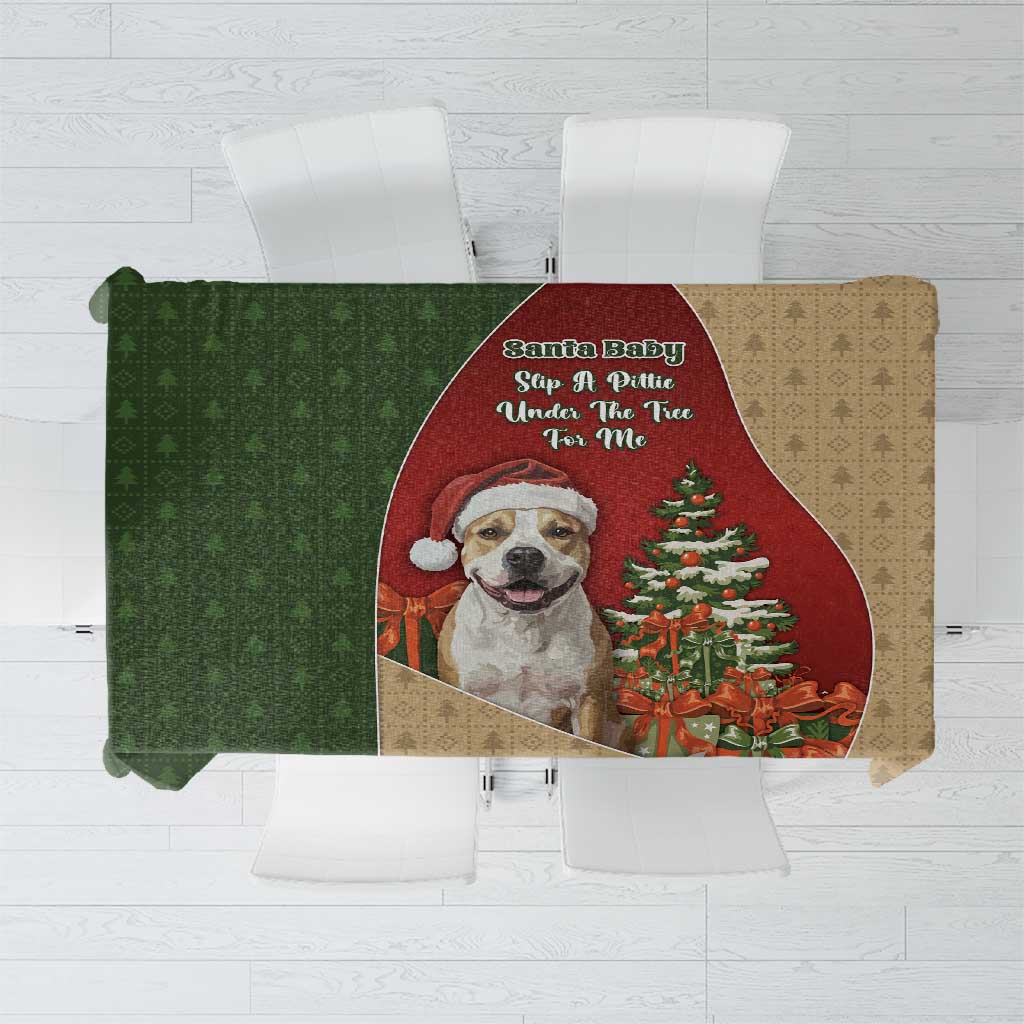 Merry Pitmas Tablecloth Santa Baby Slip A Pittie Under The Tree For Me - Wonder Print Shop